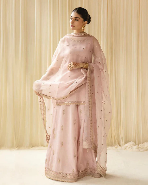 Raj Bari - Pink Majesty | 3-Piece Stitched Outfit Full Sleeves