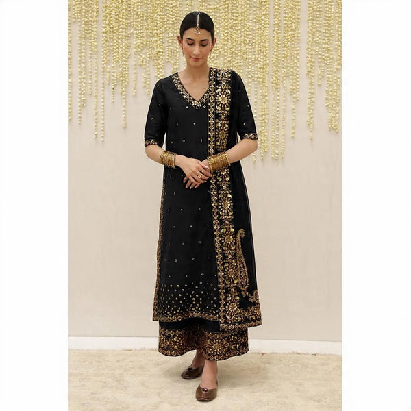 Black Grace 3 piece Embroidered Luxury Pret For Women