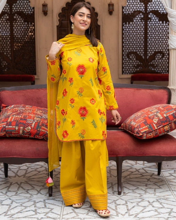 RANIYA - ZARD-BAHAAR 3-PIECE STITCHED