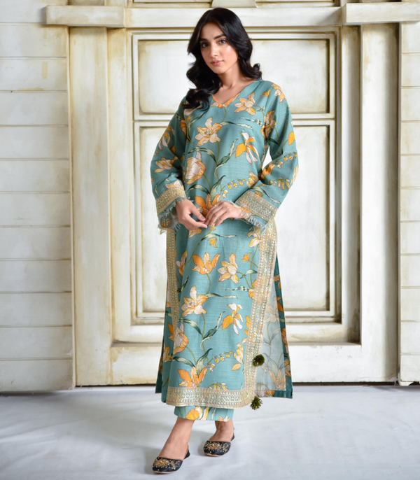 Ayesha Sultan - Zink Flora | 2-Piece Stitched Suit
