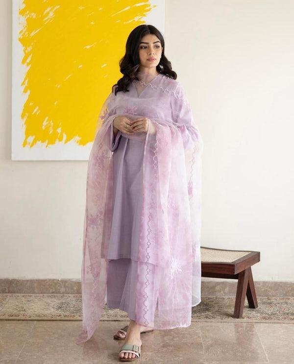 Raeesa - Indigo Rose | 3-Piece Stitched Suit